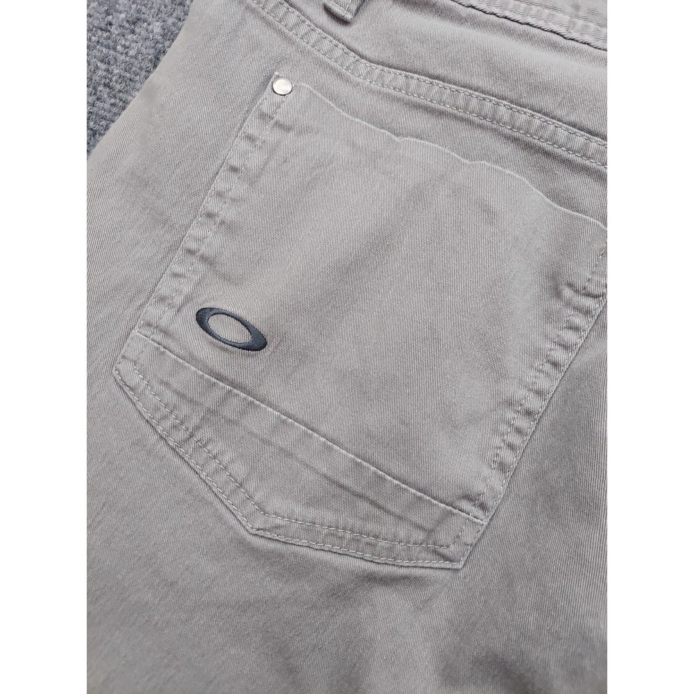 Oakley Chino Pants‎ Mens 36x32 Gray Straight Lightweight Casual Stretch Logo - Picture 5 of 12